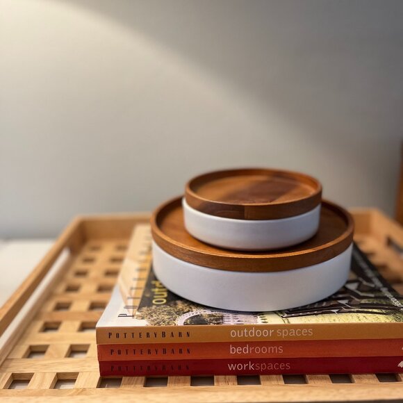 West Elm - Wood + Ceramic Tableware Set, Small and Medium - Picture 2 of 12